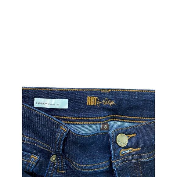 Kut From The Kloth Blue Cameron Straight Leg Denim Jeans Size 8 - Picture 3 of 4